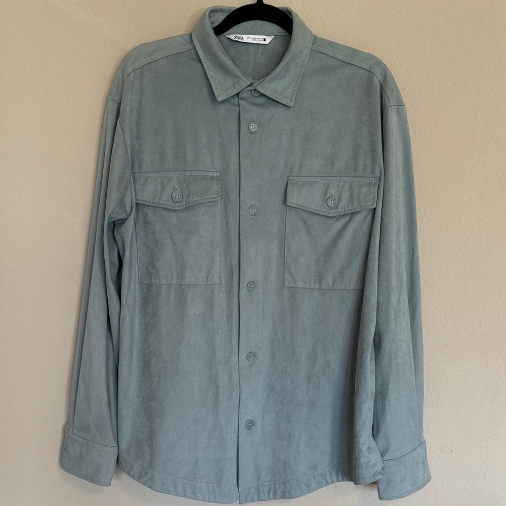 Zara Men's Faux Suede Shirt Jacket. Size M